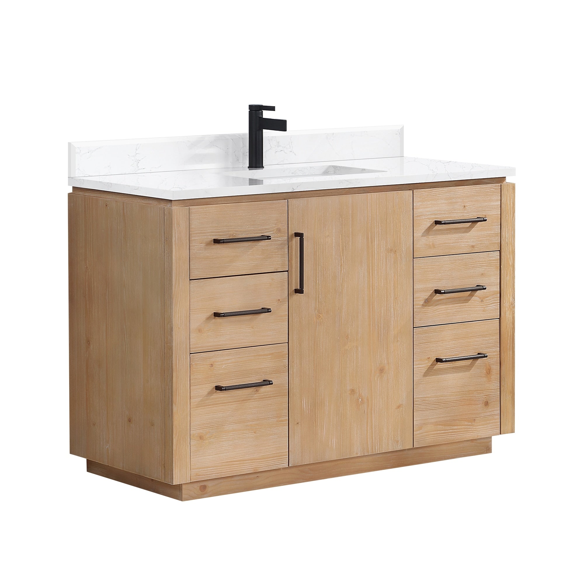 Meuble-lavabo simple San avec dessus en pierre composite sans miroir