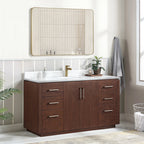 Meuble-lavabo simple San avec dessus en pierre composite sans miroir