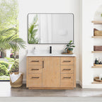 Meuble-lavabo simple San avec dessus en pierre composite sans miroir