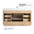 Meuble-lavabo simple San avec dessus en pierre composite sans miroir