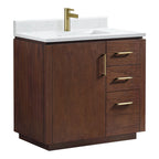 Meuble-lavabo simple San avec dessus en pierre composite sans miroir