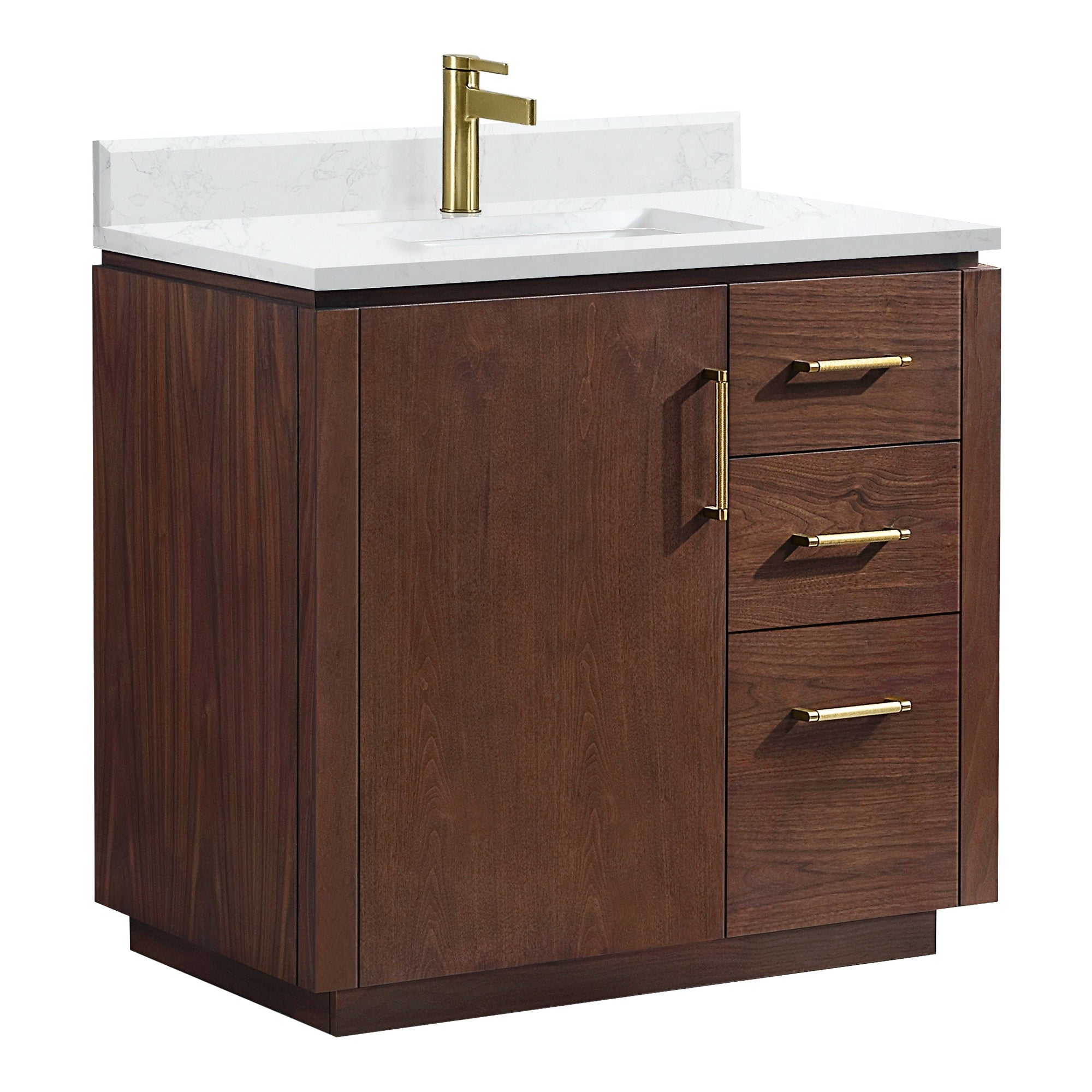 Meuble-lavabo simple San avec dessus en pierre composite sans miroir