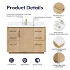 Meuble-lavabo simple San avec dessus en pierre composite sans miroir