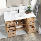 Meuble-lavabo simple San avec dessus en pierre composite sans miroir