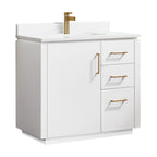 Meuble-lavabo simple San avec dessus en pierre composite sans miroir