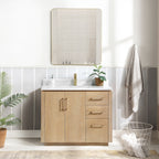 Meuble-lavabo simple San avec dessus en pierre composite sans miroir