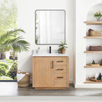 Meuble-lavabo simple San avec dessus en pierre composite sans miroir