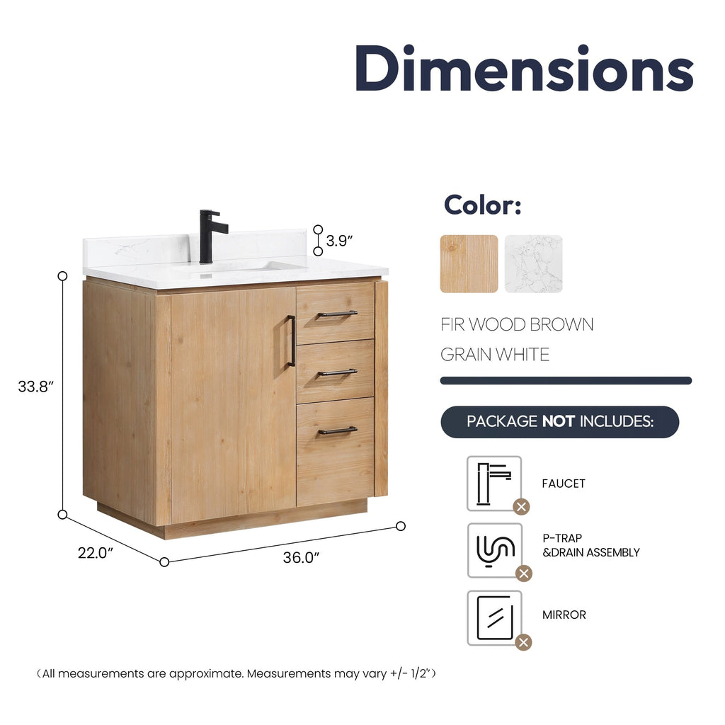 Meuble-lavabo simple San avec dessus en pierre composite sans miroir