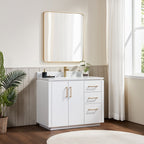 Meuble-lavabo simple San avec dessus en pierre composite sans miroir