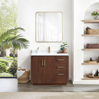 Meuble-lavabo simple San avec dessus en pierre composite sans miroir