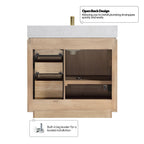 Meuble-lavabo simple San avec dessus en pierre composite sans miroir