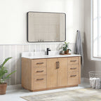 Meuble-lavabo simple San avec dessus en pierre composite sans miroir