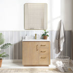 Meuble-lavabo simple San avec dessus en pierre composite sans miroir
