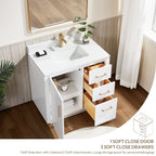 Meuble-lavabo simple San avec dessus en pierre composite sans miroir