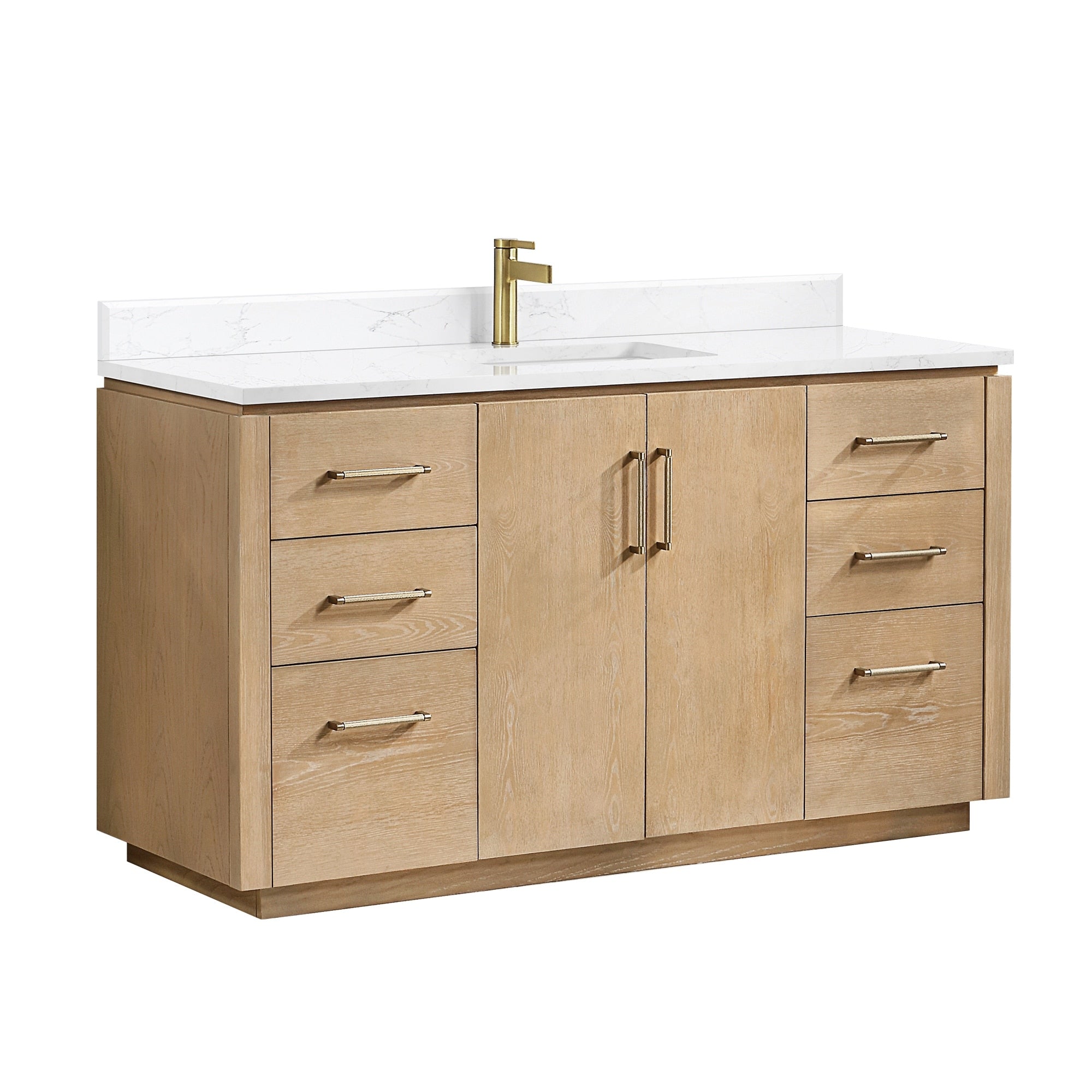 Meuble-lavabo simple San avec dessus en pierre composite sans miroir