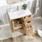 Meuble-lavabo simple San avec dessus en pierre composite sans miroir