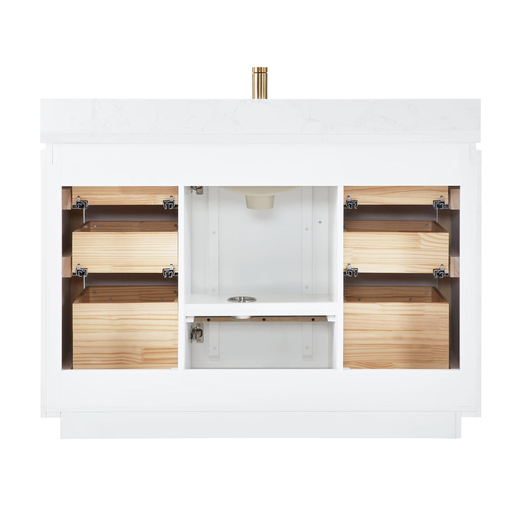 Meuble-lavabo simple San avec dessus en pierre composite sans miroir