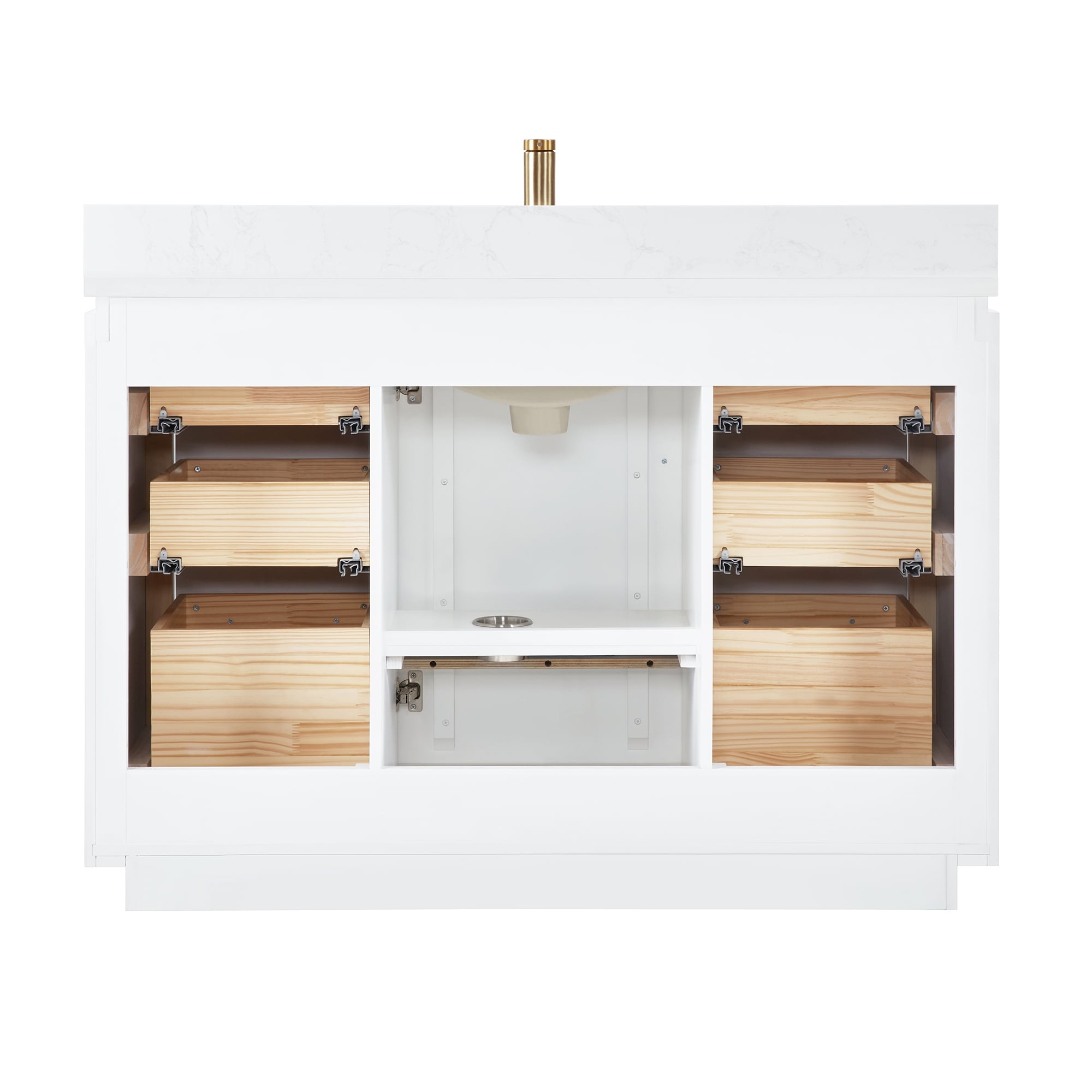 Meuble-lavabo simple San avec dessus en pierre composite sans miroir