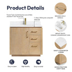 Meuble-lavabo simple San avec dessus en pierre composite sans miroir