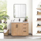 Meuble-lavabo simple San avec dessus en pierre composite sans miroir