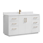 Meuble-lavabo simple San avec dessus en pierre composite sans miroir