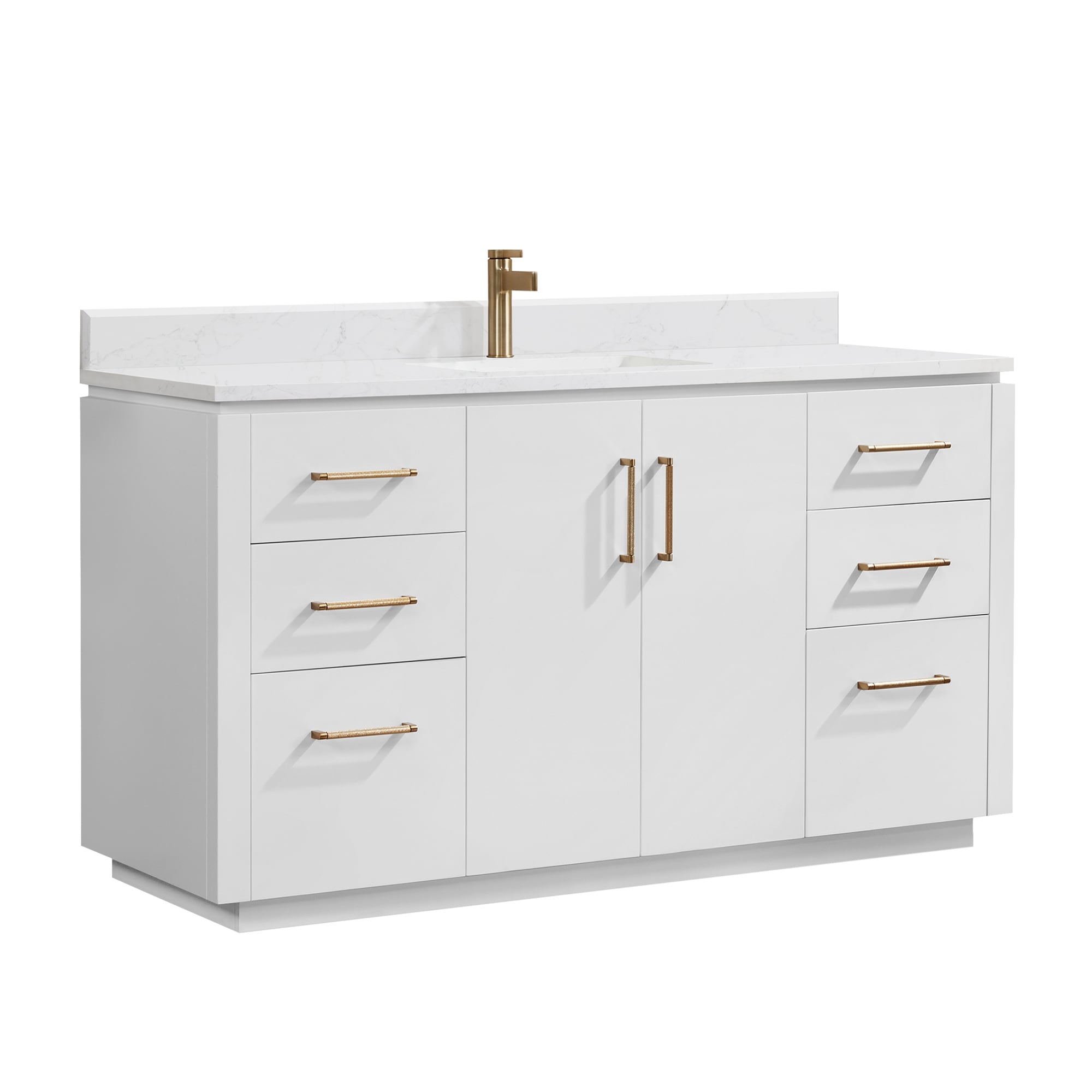 Meuble-lavabo simple San avec dessus en pierre composite sans miroir