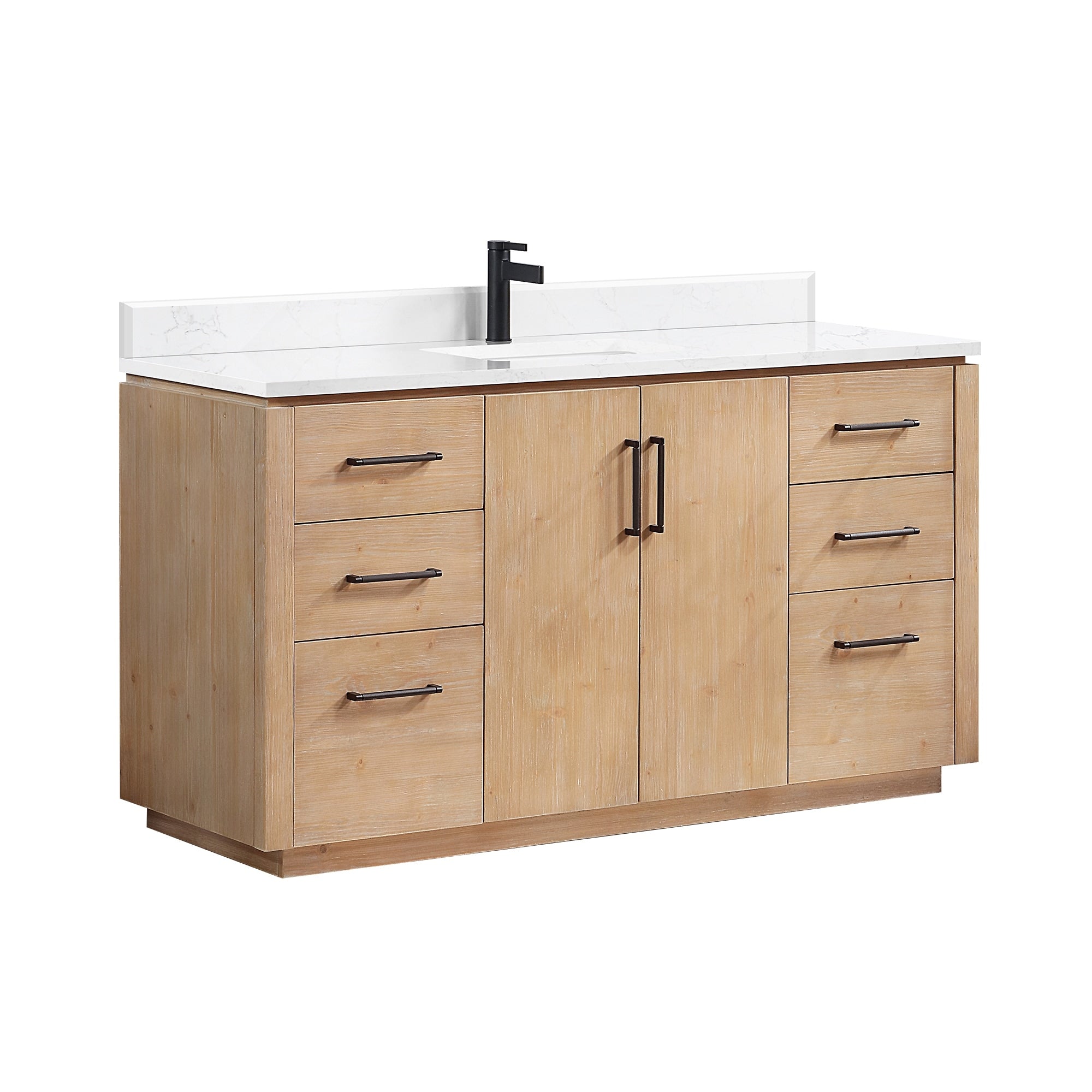 Meuble-lavabo simple San avec dessus en pierre composite sans miroir