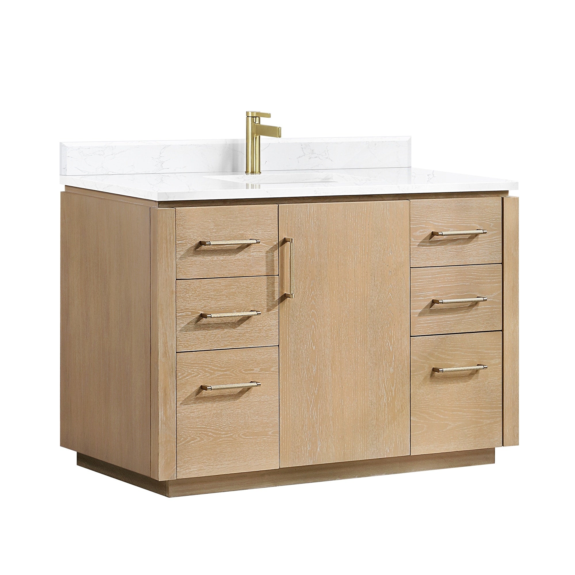Meuble-lavabo simple San avec dessus en pierre composite sans miroir
