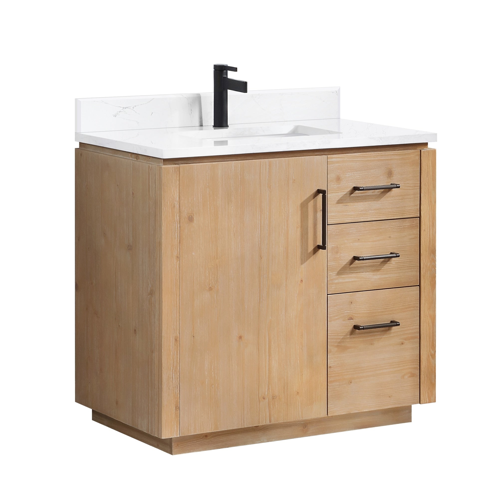 Meuble-lavabo simple San avec dessus en pierre composite sans miroir