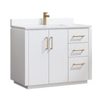 Meuble-lavabo simple San avec dessus en pierre composite sans miroir