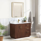 Meuble-lavabo simple San avec dessus en pierre composite sans miroir