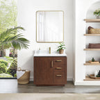 Meuble-lavabo simple San avec dessus en pierre composite sans miroir