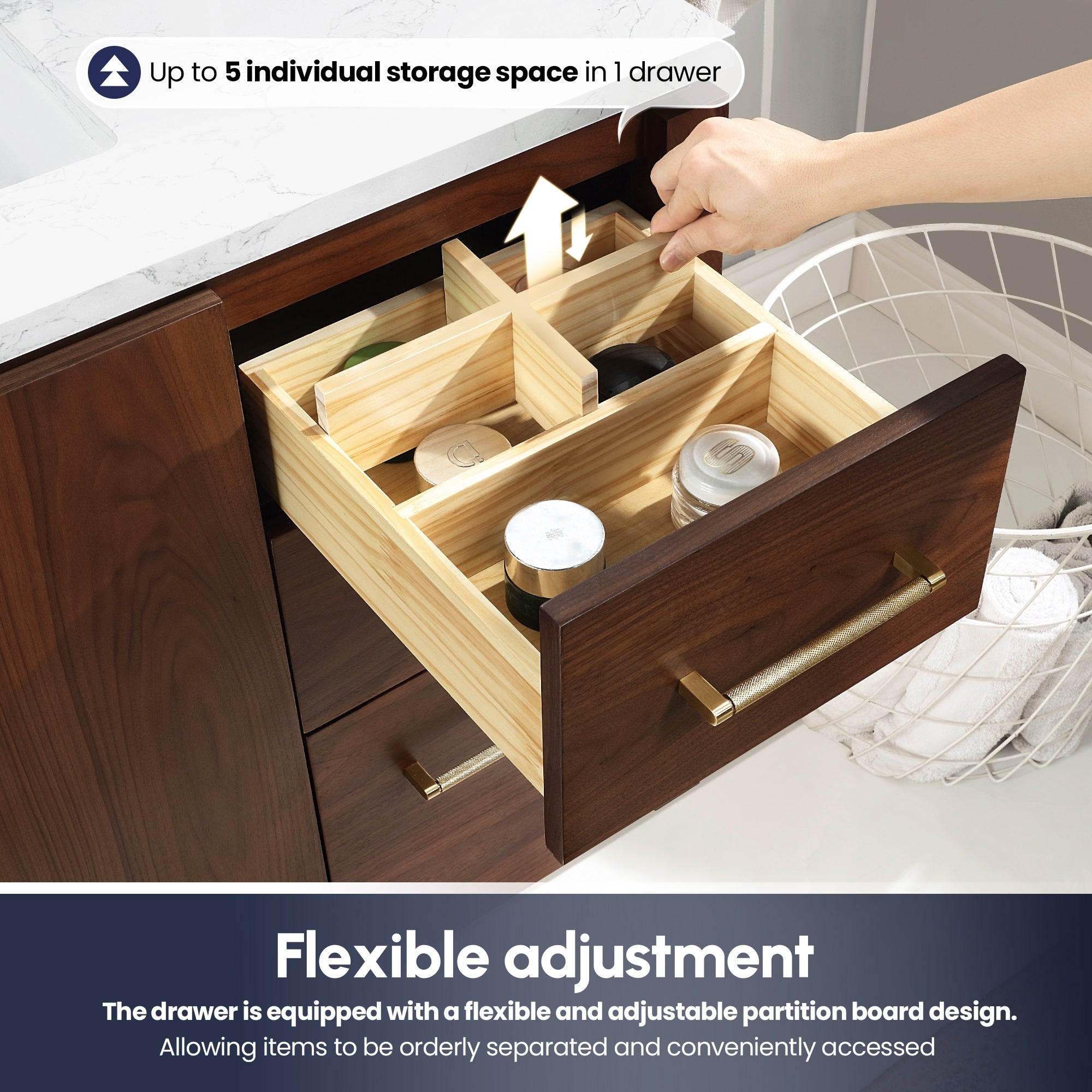 Meuble-lavabo simple San avec dessus en pierre composite sans miroir