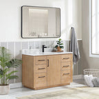 Meuble-lavabo simple San avec dessus en pierre composite sans miroir
