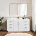 Meuble-lavabo simple San avec dessus en pierre composite sans miroir