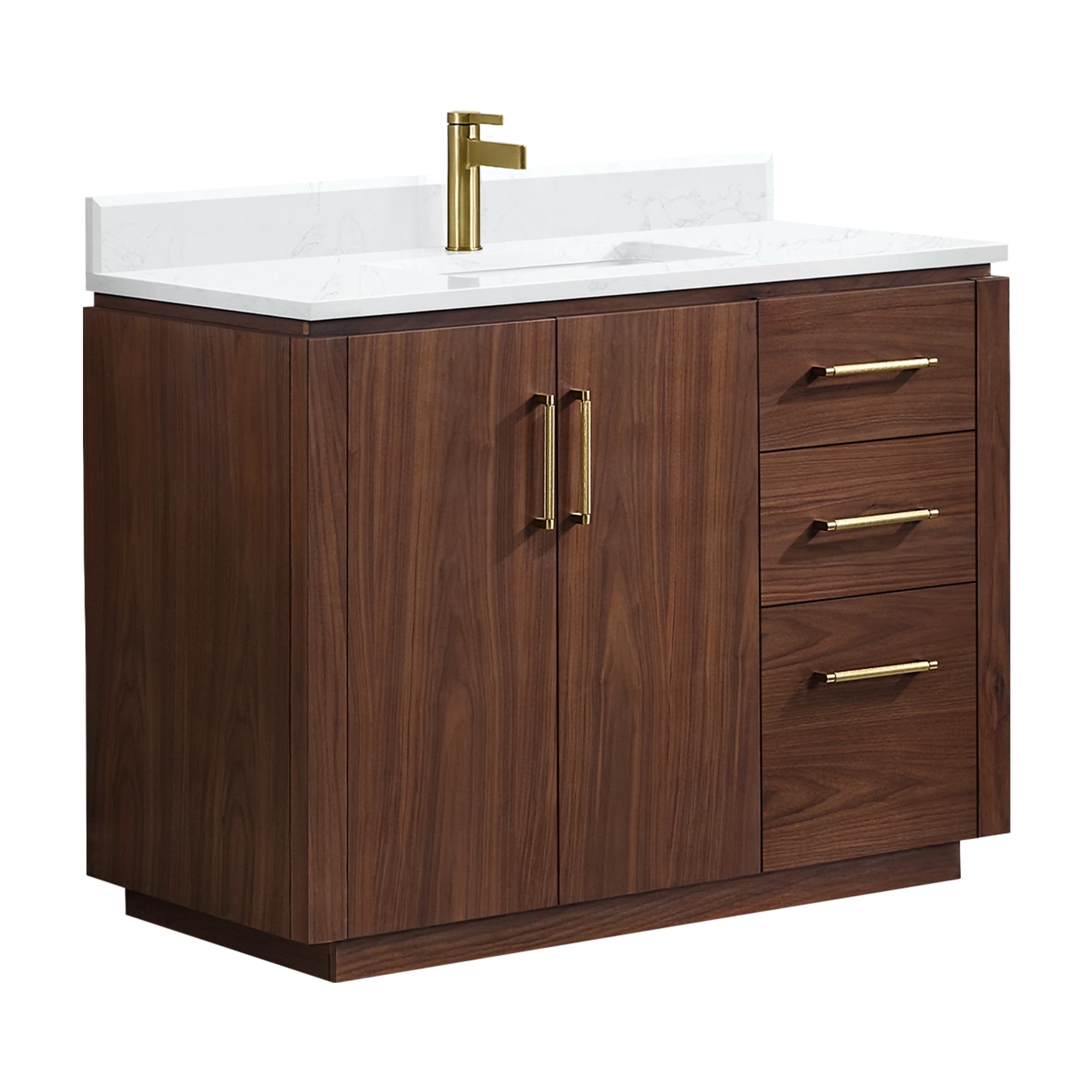 Meuble-lavabo simple San avec dessus en pierre composite sans miroir