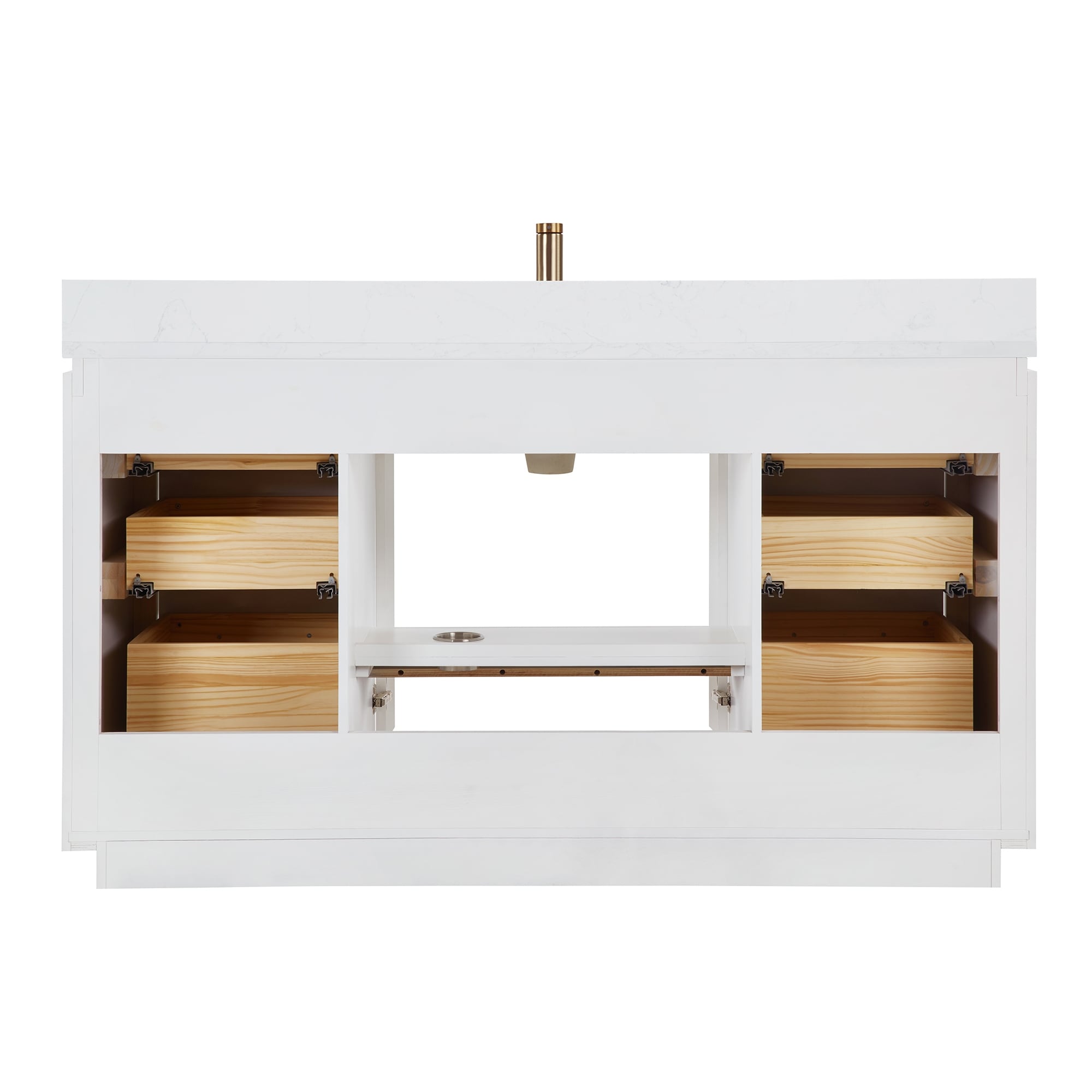 Meuble-lavabo simple San avec dessus en pierre composite sans miroir