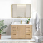 Meuble-lavabo simple San avec dessus en pierre composite sans miroir