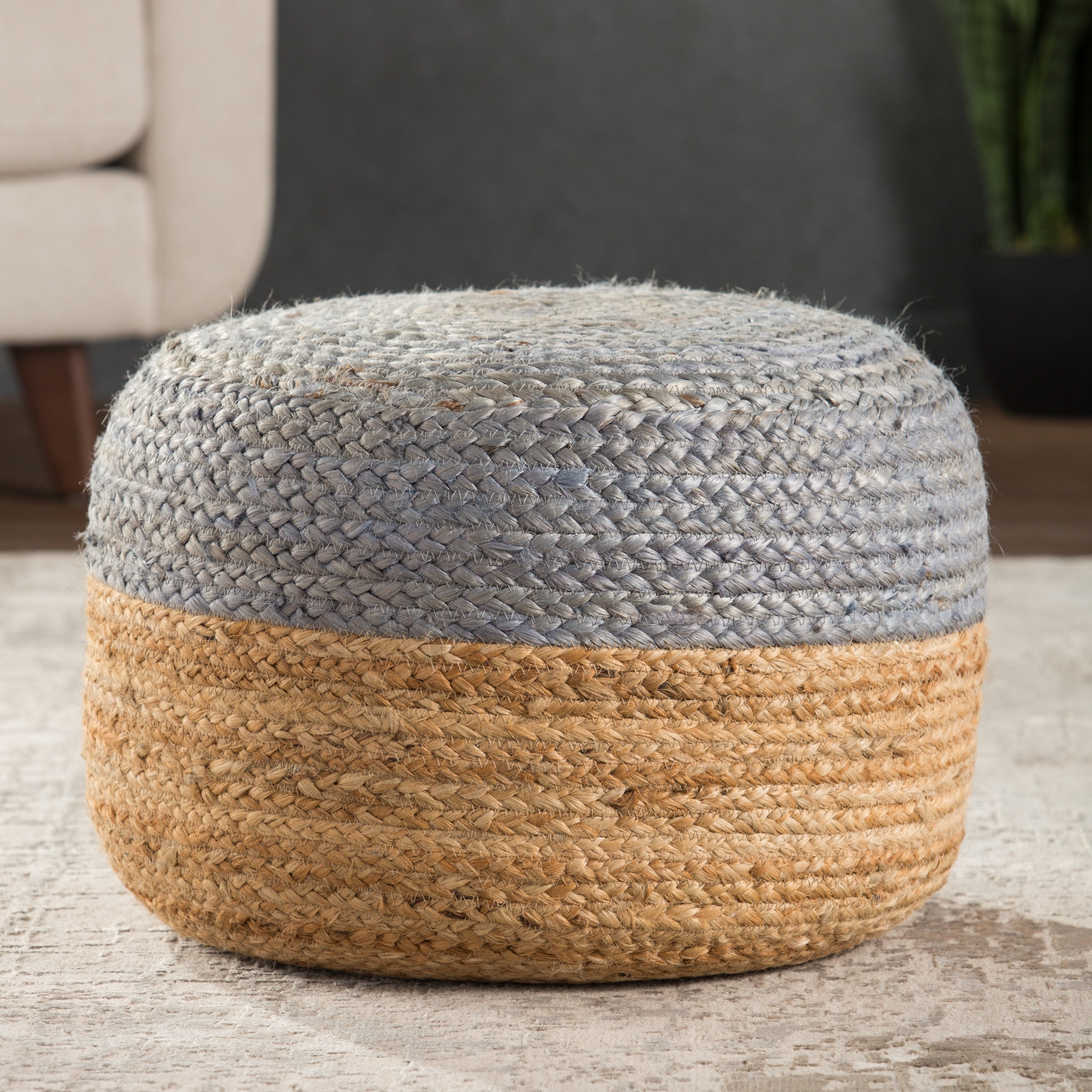 Pouf rond en jute Saba de Juniper Home
