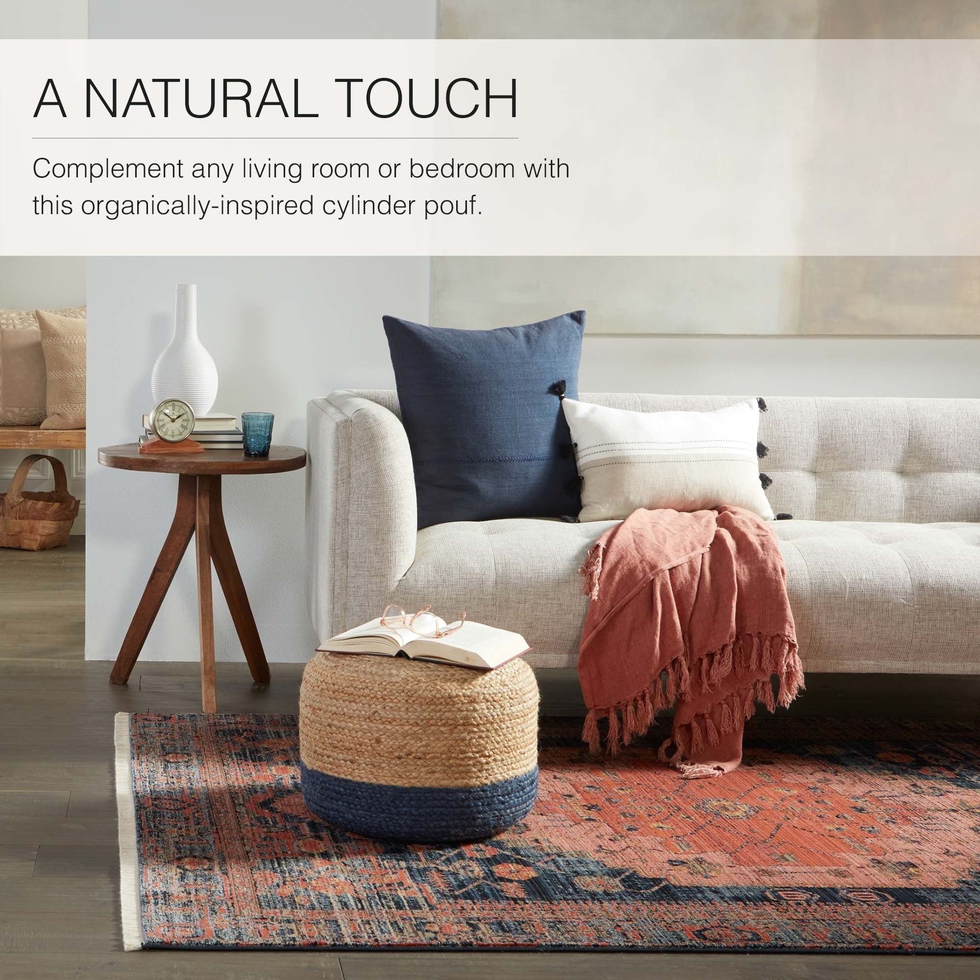 Pouf rond en jute Saba de Juniper Home