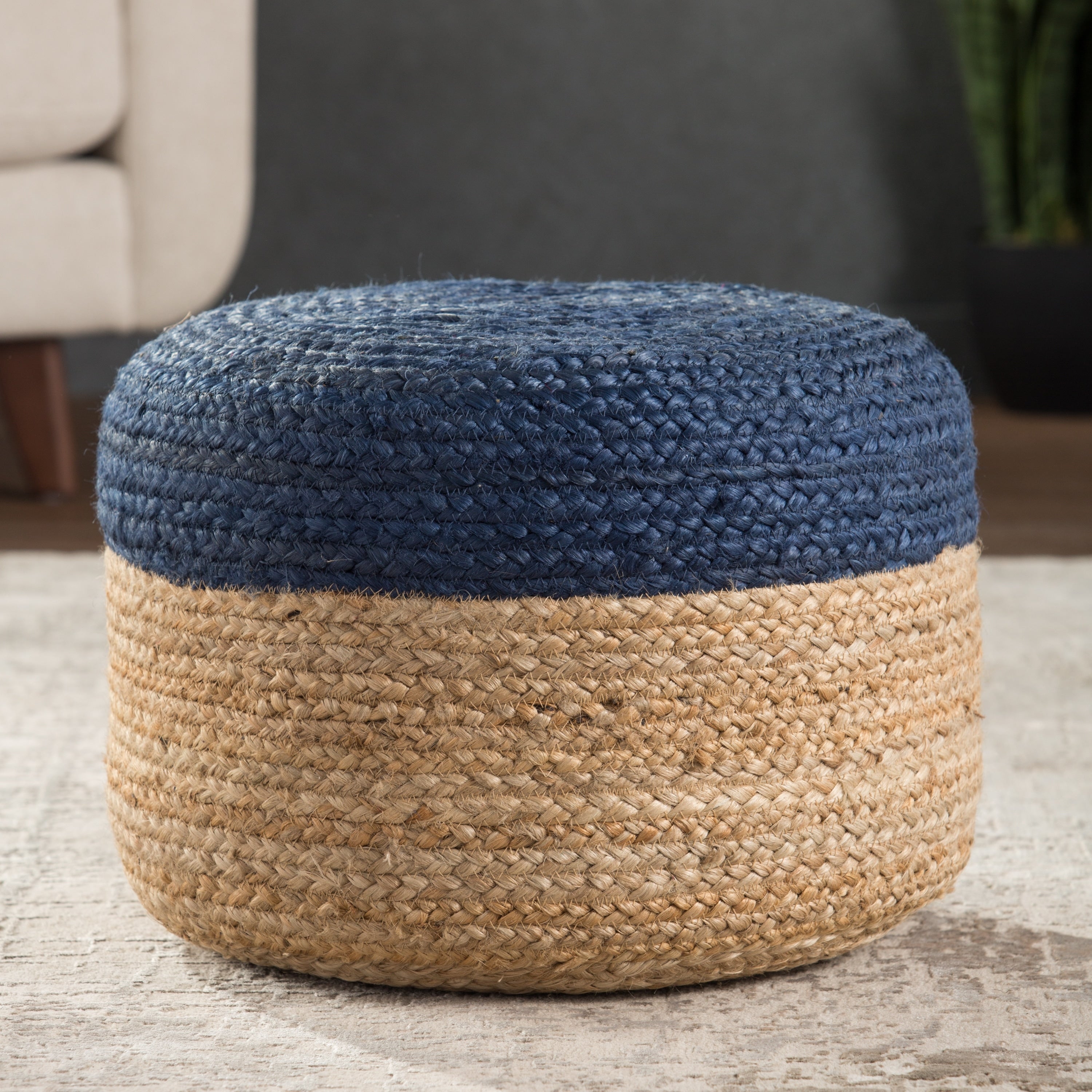 Pouf rond en jute Saba de Juniper Home