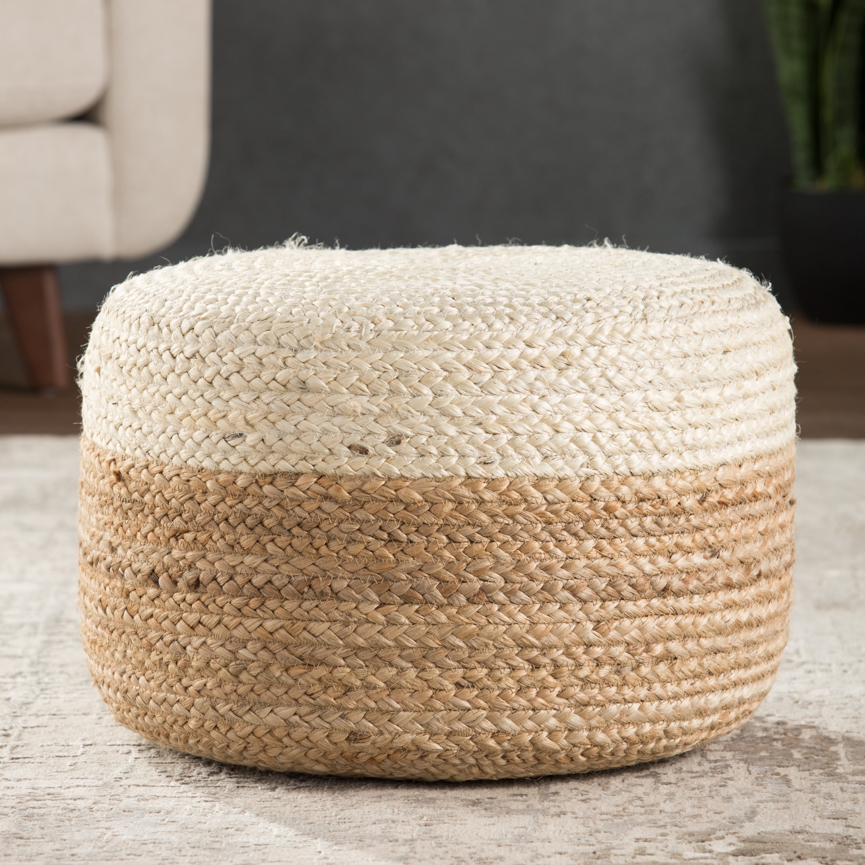 Pouf rond en jute Saba de Juniper Home