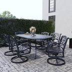 Ensemble de salle à manger d'extérieur 7 pièces en aluminium noir Sanibel par Homestyles - 72 x 29 x 42