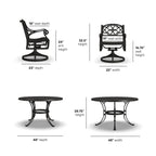 Ensemble de salle à manger d'extérieur Sanibel en fonte d'aluminium, 7 pièces, avec table ovale et 6 chaises pivotantes, par Homestyles