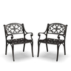 Ensemble de salle à manger d'extérieur en aluminium bronze Sanibel 7 pièces avec table à manger ovale de 72 pouces et six fauteuils par Homestyles
