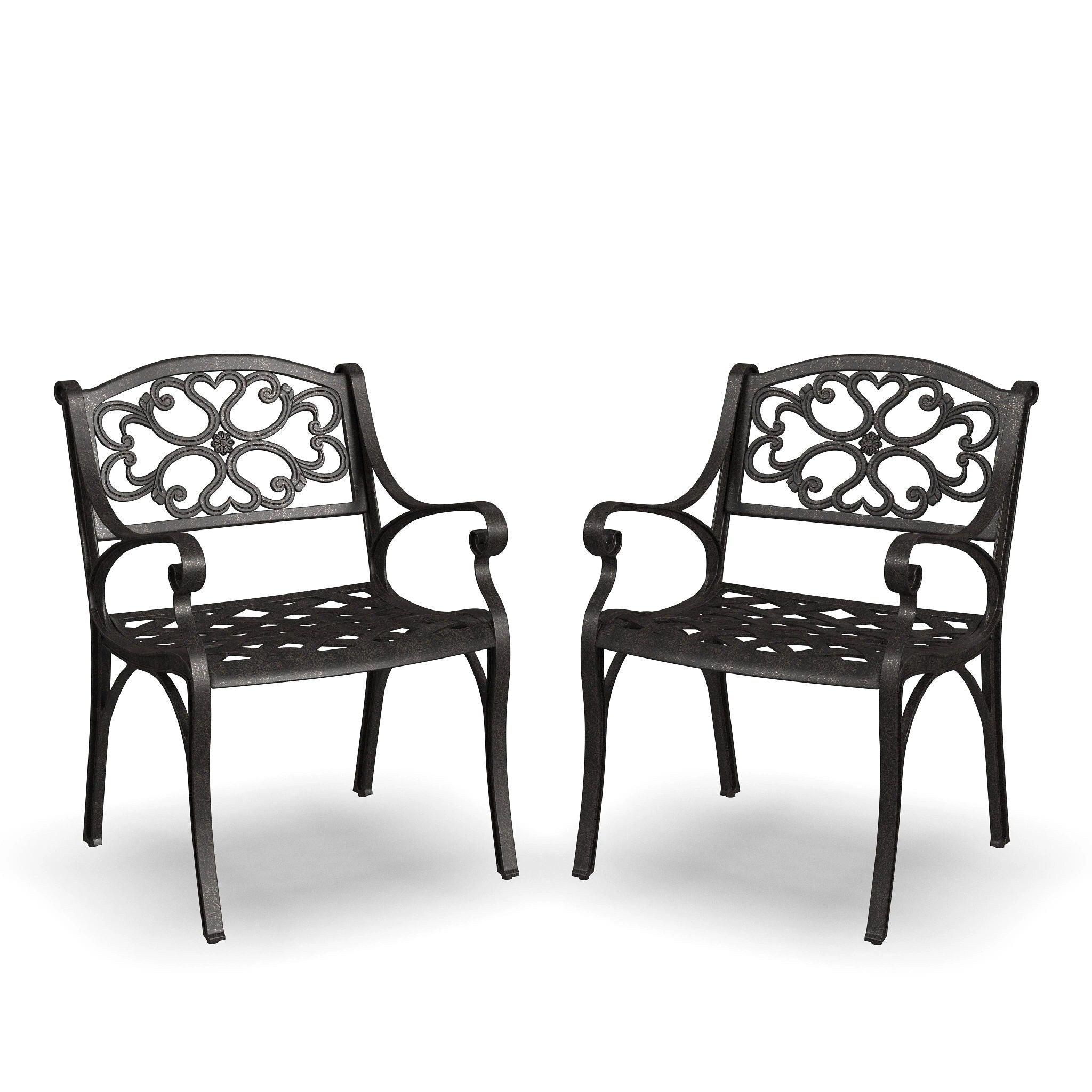 Ensemble de salle à manger d'extérieur en aluminium bronze Sanibel 7 pièces avec table à manger ovale de 72 pouces et six fauteuils par Homestyles