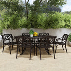 Ensemble de salle à manger d'extérieur en aluminium bronze Sanibel 7 pièces avec table à manger ovale de 72 pouces et six fauteuils par Homestyles