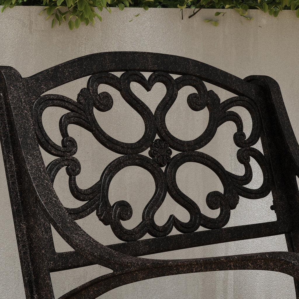 Ensemble de salle à manger d'extérieur Sanibel en fonte d'aluminium, 7 pièces, avec table ovale et 6 chaises pivotantes, par Homestyles