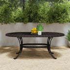 Ensemble de salle à manger d'extérieur Sanibel en fonte d'aluminium, 7 pièces, avec table ovale et 6 chaises pivotantes, par Homestyles