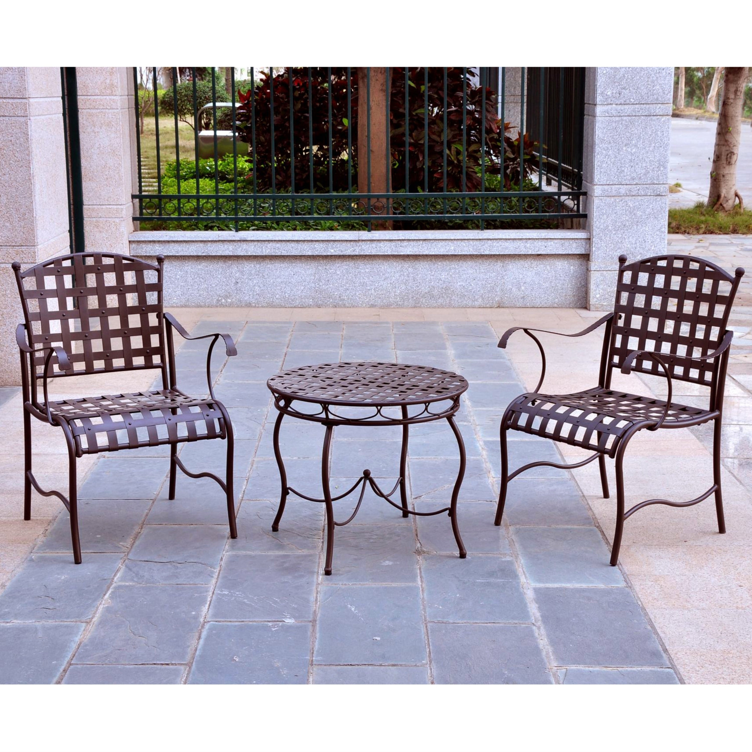 Ensemble bistrot en fer Santa Fe Nailhead 3 pièces